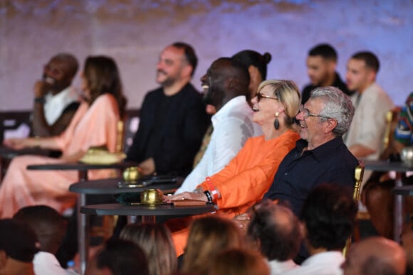 Exclusif - Le rappeur Sam's (Moussa Mansaly), Chantal Ladesou et Michel Boujenah - Grand gala du "Marrakech du Rire 2022" pour la 10e édition à l'hôtel Selman de Marrakech, le 18 juin 2022. © Rachid Bellak/Bestimage
