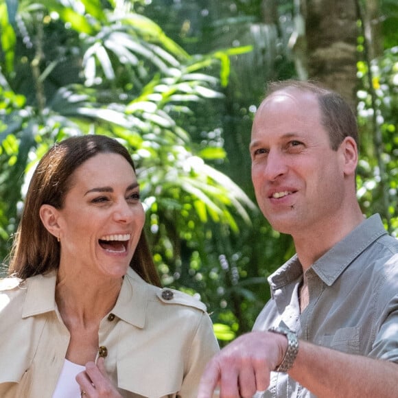 Le prince William, duc de Cambridge, et Catherine (Kate) Middleton, duchesse de Cambridge, visitent Caracol, un ancien site archéologique maya au plus profond de la jungle dans la forêt de Chiquibul au Belize, lors de leur tournée dans les Caraïbes au nom de la reine pour marquer son jubilé de platine. Belize, le 21 mars 2022. 