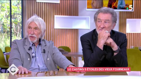 Pierre Richard et Eddy Mitchell dans l'émission "C à vous" sur France 5.
