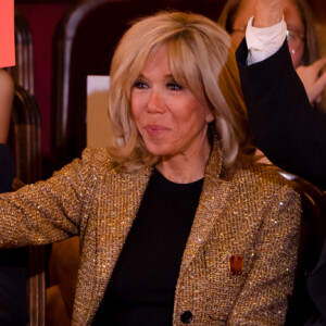 Brigitte Macron, Marc Ladreit de Lacharrière - Finale du Trophée d'Impro 2022 à la Comédie Française, organisée par la Fondation Culture & Diversité. @ Thomas Raffoux / Fondation Culture & Diversité 