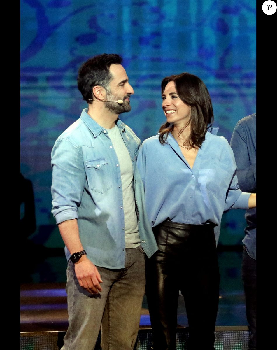 Exclusif - Florent Peyre et sa compagne Virginie Stref - Enregistrement de l'émission "La Chanson secrète 11" à Paris. © Jacovides-Moreau / Bestimage