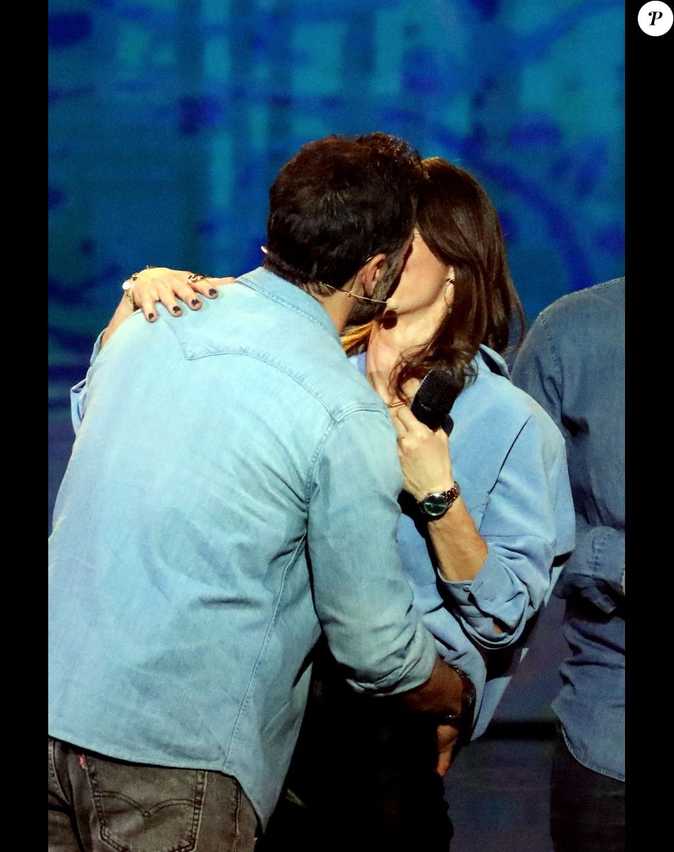 Exclusif - Florent Peyre et sa compagne Virginie Stref - Enregistrement de l'émission "La Chanson secrète 11" à Paris. © Jacovides-Moreau / Bestimage
