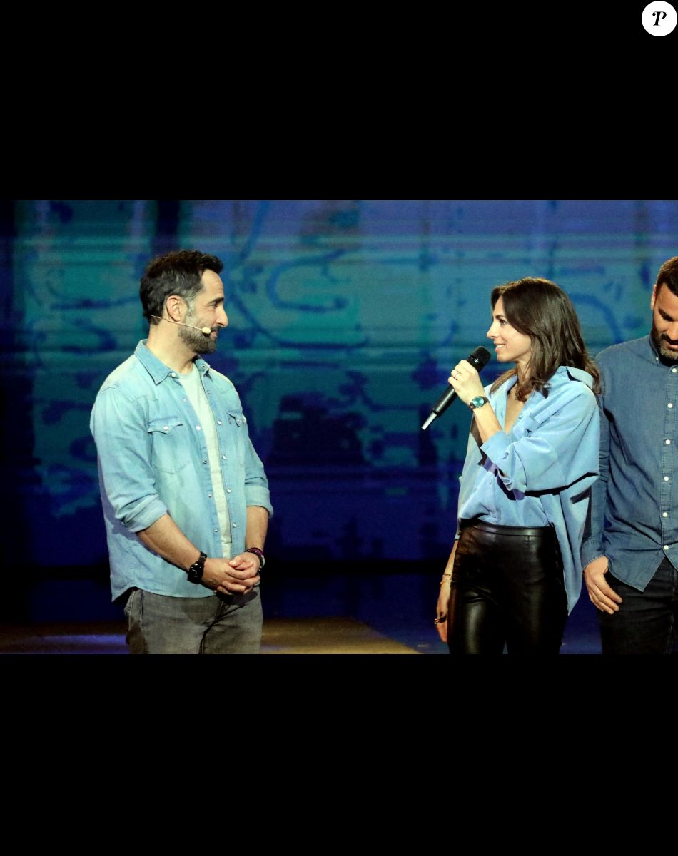 Exclusif - Florent Peyre et sa compagne Virginie Stref - Enregistrement de l'émission "La Chanson secrète 11" à Paris. © Jacovides-Moreau / Bestimage