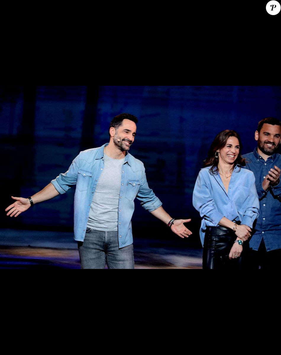Exclusif - Florent Peyre et sa compagne Virginie Stref, Frédéric Decory - Enregistrement de l'émission "La Chanson secrète 11" à Paris. © Jacovides-Moreau / Bestimage