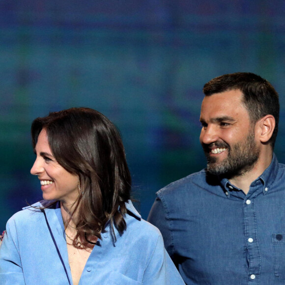 Exclusif - Florent Peyre et sa compagne Virginie Stref, Frédéric Decory - Enregistrement de l'émission "La Chanson secrète 11" à Paris. © Jacovides-Moreau / Bestimage