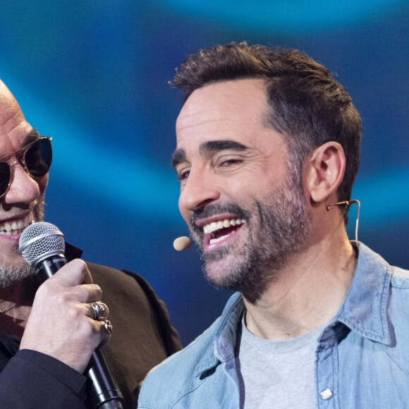 Exclusif - Florent Peyre et Pascal Obispo - Enregistrement de l'émission "La Chanson secrète 11" à Paris. © Jacovides-Moreau / Bestimage