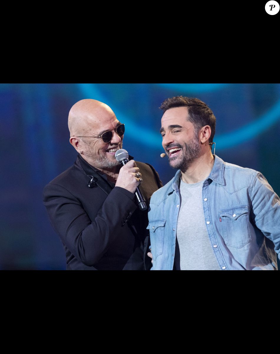 Exclusif - Florent Peyre et Pascal Obispo - Enregistrement de l'émission "La Chanson secrète 11" à Paris. © Jacovides-Moreau / Bestimage