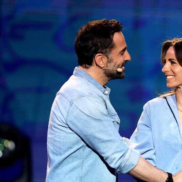 Exclusif - Florent Peyre et sa compagne Virginie Stref - Enregistrement de l'émission "La Chanson secrète 11" à Paris. © Jacovides-Moreau / Bestimage