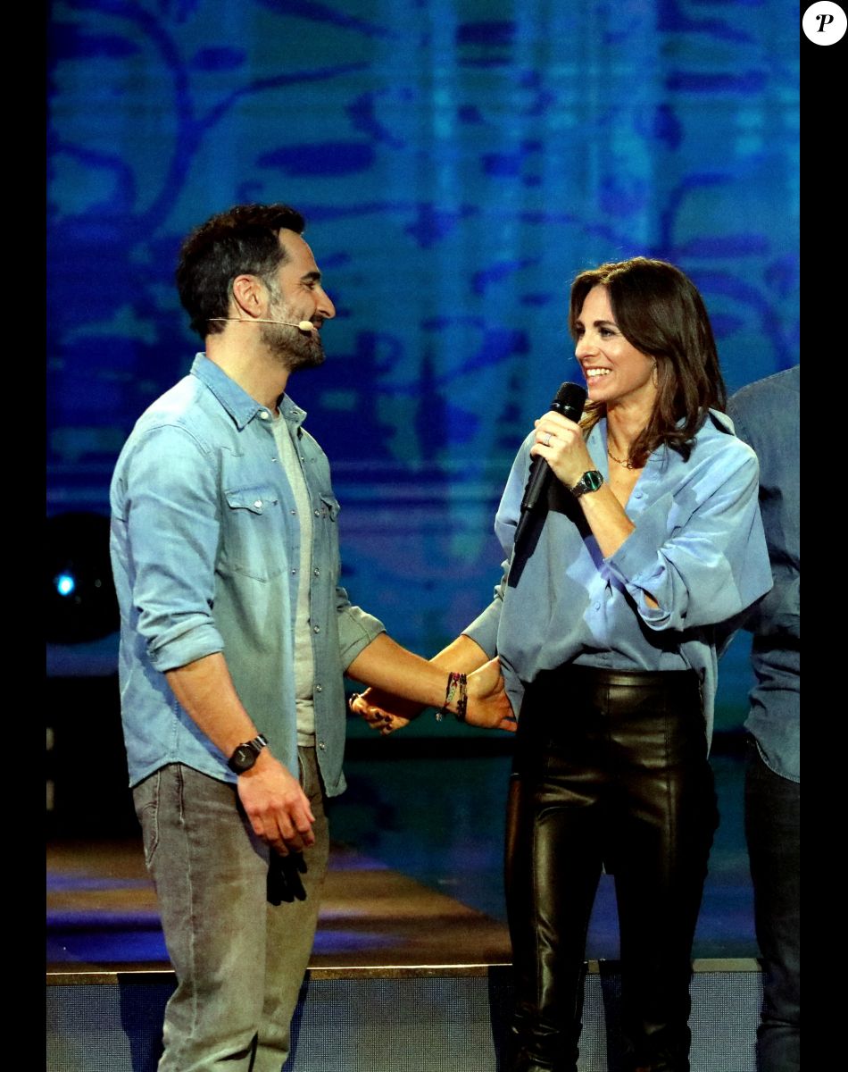 Exclusif - Florent Peyre et sa compagne Virginie Stref - Enregistrement de l'émission "La Chanson secrète 11" à Paris. © Jacovides-Moreau / Bestimage