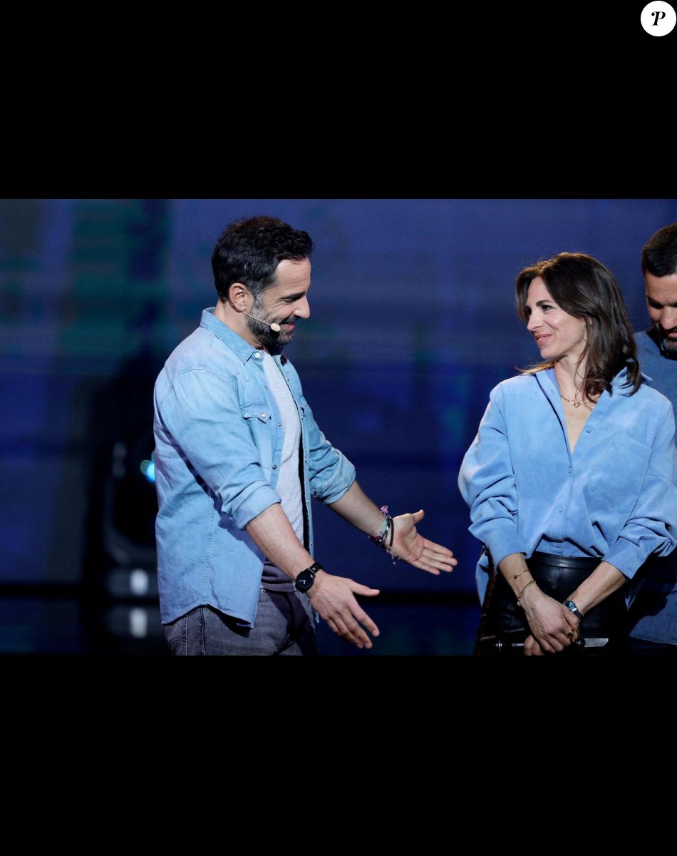 Exclusif - Florent Peyre et sa compagne Virginie Stref - Enregistrement de l'émission "La Chanson secrète 11" à Paris. © Jacovides-Moreau / Bestimage