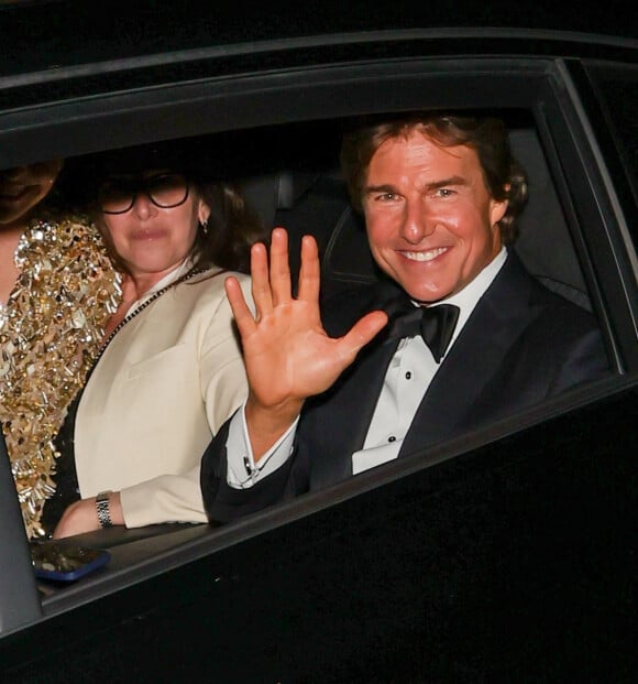 Tom Cruise à la sortie de la projection du film "Top Gun: Maverick" au Leicester Square à Londres, Royaume Uni, le 19 mai 2022. 