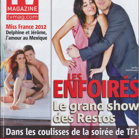 Delphine Wespiser et son amoureux Jérôme en couverture de TV Mag