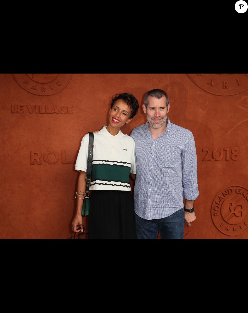 Sonia Rolland et son compagnon Jalil Lespert au village lors des internationaux de tennis de Roland Garros à Paris, le 10 juin 2018. © Moreau-Jacovides/Bestimage