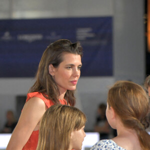 Charlotte Casiraghi et sa mère la princesse Caroline de Hanovre durant le Jumping International de Monaco, 16eme édition du Longines Global Champions Tour, le 1er juillet 2022. Ici, lors de la remise des prix du Longines Pro-Am Cup Monaco, c'est le binôme composé par le français Olivier Robert et la britanique Isabella Beecroft Luckett qui ont remporté la compétition en deux manche. © Bruno Bebert / Bestimage 