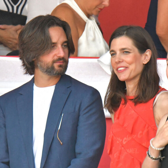 Dimitri Rassam, sa femme Charlotte Casiraghi, la princesse Alexandra de Hanovre et son fiancé Ben-Sylvester Strautmann durant le Jumping International de Monaco, 16eme édition du Longines Global Champions Tour © Bruno Bebert / Bestimage 