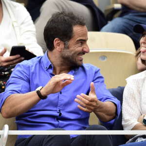 Florent Peyre et sa compagne Virginie dans les tribunes lors des internationaux de tennis de Roland Garros à Paris, France, le 3 juin 2019. © Jean-Baptiste Autissier/Panoramic/Bestimage 
