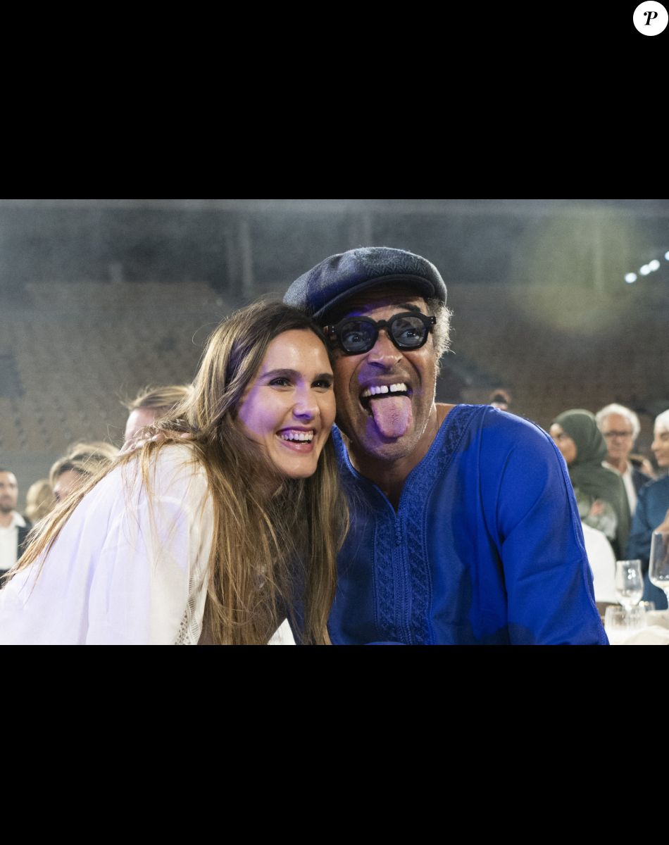 Joyce Jonathan et Yannick Noah - Soirée de gala "Coeur Central" au profit de Terre d'Impact fonds de dotation de la FFT et de l'association Fête le Mur sur le Court Central Philippe Chatrier à Roland Garros, Paris le 5 juillet 2022. © JB Autissier/Panoramic/Bestimage