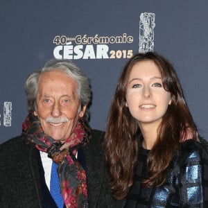 Jean Rochefort et sa fille Clémence - Photocall de la 40ème cérémonie des César au théâtre du Châtelet à Paris. Le 20 février 2015 