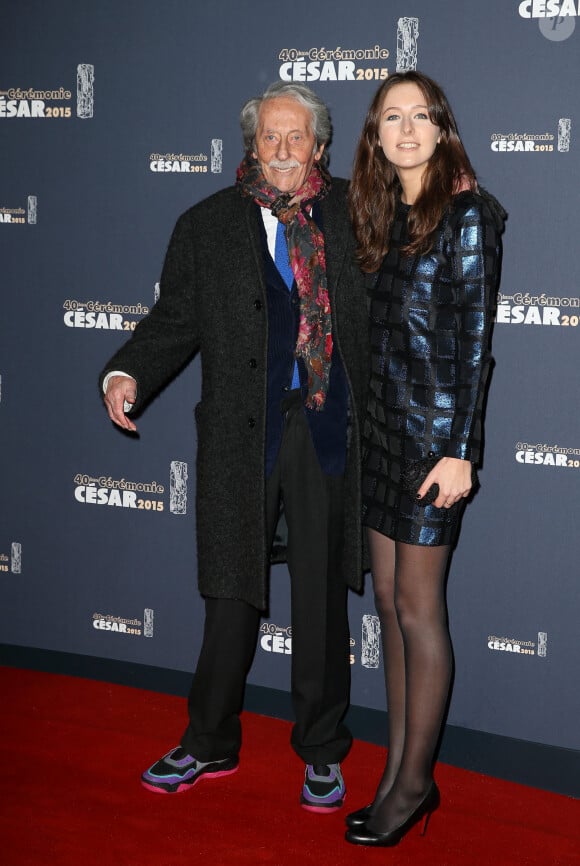 Jean Rochefort et sa fille Clémence - Photocall de la 40ème cérémonie des César au théâtre du Châtelet à Paris. Le 20 février 2015 