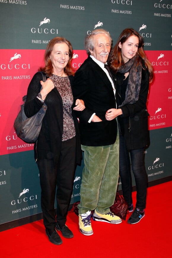 Jean Rochefort avec sa femme Francoise et sa fille Clemence - Dans le cadre du Gucci Paris Masters a eu lieu l'epreuve "Style & Competition for AMADE" a Villepinte le 7 décembre 2013. 