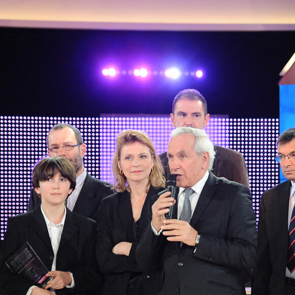Bertrand Renard, Laurent Romejko, Arielle Boulin-Prat et Patrice Laffont - Enregistrement de l'émission anniversaire des 40 ans "Des chiffres et des lettres" © Guillaume Gaffiot /Bestimage