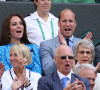 Le prince William, duc de Cambridge, et Catherine (Kate) Middleton, duchesse de Cambridge, dans les tribunes du tournoi de Wimbledon le 5 juillet 2022.
