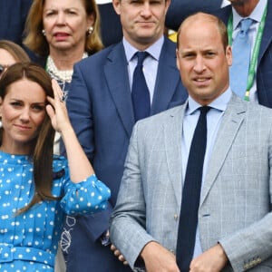 Le prince William, duc de Cambridge, et Catherine (Kate) Middleton, duchesse de Cambridge, dans les tribunes du tournoi de Wimbledon, le 5 juillet 2022. © Ray Tang/Zuma Press/Bestimage 