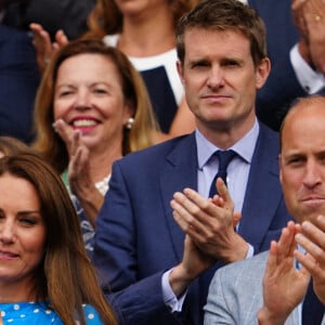 Le prince William, duc de Cambridge, et Catherine (Kate) Middleton, duchesse de Cambridge, dans les tribunes du tournoi de Wimbledon, le 5 juillet 2022. 