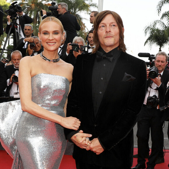 Diane Kruger et son compagnon Norman Reedus - Montée des marches pour la cérémonie de clôture du 75ème Festival International du Film de Cannes. Le 28 mai 2022 © Dominique Jacovides / Bestimage 