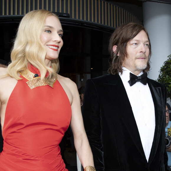 Exclusif - Diane Kruger et son compagnon Norman Reedus - Les stars aux abords de l'hôtel "Martinez" lors du 75ème Festival International du Film de Cannes, le 24 mai 2022. © Laurent Campus / Bestimage 