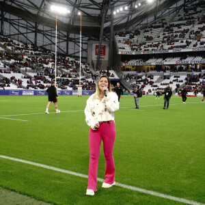 Sophie Tapie lors de la 23 ème journée de championnat de rugby du TOP14 RC Toulon - Toulouse au stade vélodrome à Marseille (match délocalisé) le 23 avril 2022. Victoire du RCT sur Toulouse 19-15. © Norbert Scanella / Panoramic / Bestimahe