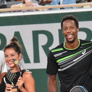 Exclusif - Benoît Paire et sa compagne Julie Bertin, Gaël Monfils et sa femme Elina Svitolina - Benoît Paire, Gaël Monfils, Domingo (Pierre Alexis Bizot) et Zerator (Adrien Nougaret) deux streamers se rencontrent lors d'un match de tennis à Roland Garros, Paris le 18 septembre 2021. © Veeren/Bestimage  Exclusive - Benoît Paire, Gaël Monfils, Domingo (Pierre Alexis Bizot) and Zerator (Adrien Nougaret) two streamers meet during a tennis match at Roland Garros, Paris on September 18, 2021. (No Web - pour suisse et Belgique) 