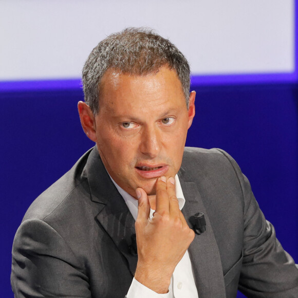 Marc-Olivier Fogiel (directeur général de BFMTV) - Conférence de presse de rentrée de BFMTV saison 2021/2022 à l'Altice Campus à Paris, France, le 25 août 2021. © Christophe Clovis/Bestimage
