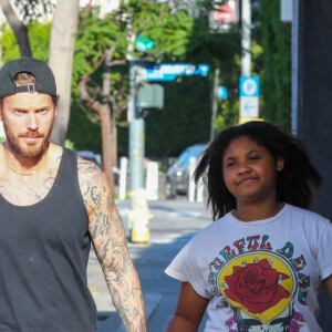 Exclusif - Christina Milian fait du shopping avec sa fille Violet et son mari M. Pokora à Los Angeles le 6 avril 2022.