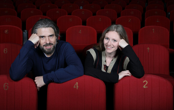 Exclusif - Anthony Dupray, Magalie Madison lors d'un rendez-vous pour la piece " Derniers Baisers " au théâtre de la Grande Comédie à Paris le 18 Avril 2019.  © Denis Guignebourg / Bestimage 