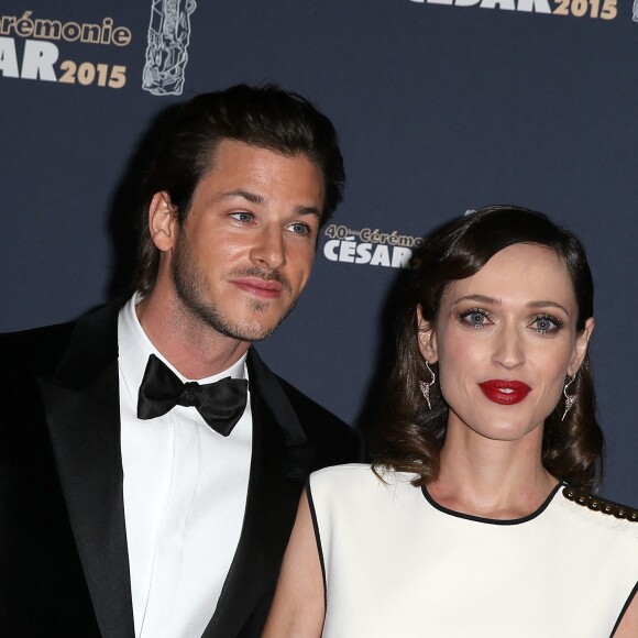 Gaspard Ulliel et sa compagne Gaëlle - Photocall de la 40ème cérémonie des César au théâtre du Châtelet à Paris. Le 20 février 2015 