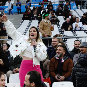 Sophie Tapie lors de la 23 ème journée de championnat de rugby du TOP14 RC Toulon - Toulouse au stade vélodrome à Marseille (match délocalisé) le 23 avril 2022. Victoire du RCT sur Toulouse 19-15. © Norbert Scanella / Panoramic / Bestimahe