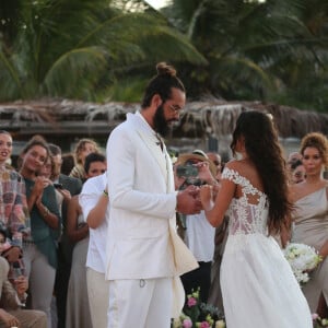 Exclusif - Joakim Noah, Lais Ribeiro - Joakim Noah et Lais Ribeiro se sont mariés devant leurs amis et leur famille sur la plage de Trancoso au Brésil le 13 juillet 2022.