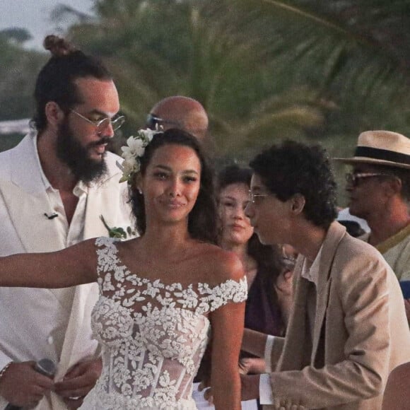 Exclusif - Joakim Noah, Lais Ribeiro - Joakim Noah et Lais Ribeiro se sont mariés devant leurs amis et leur famille sur la plage de Trancoso au Brésil le 13 juillet 2022.