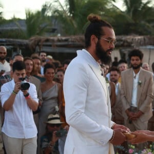 Exclusif - Joakim Noah, Lais Ribeiro - Joakim Noah et Lais Ribeiro se sont mariés devant leurs amis et leur famille sur la plage de Trancoso au Brésil le 13 juillet 2022.