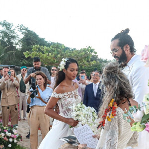 Exclusif - Lais Ribeiro et Joakim Noah - Joakim Noah et Lais Ribeiro se sont mariés devant leurs amis et leur famille sur la plage de Trancoso au Brésil le 13 juillet 2022.