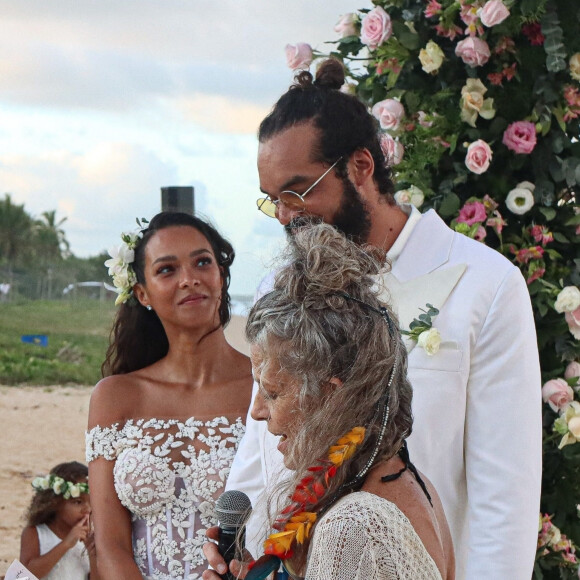 Exclusif - Joakim Noah, Lais Ribeiro - Joakim Noah et Lais Ribeiro se sont mariés devant leurs amis et leur famille sur la plage de Trancoso au Brésil le 13 juillet 2022.