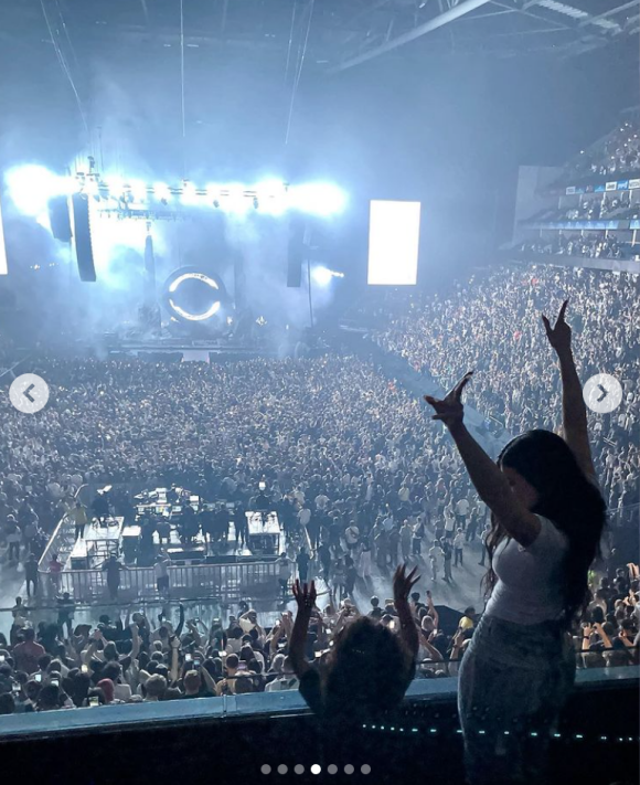 Kylie Jenner et Stormi au concert de Travis Scott le 6 août 2022.
