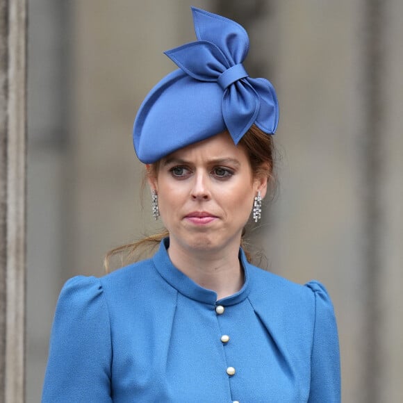 La princesse Beatrice d'York - Les membres de la famille royale et les invités à la sortie de la messe du jubilé, célébrée à la cathédrale Saint-Paul de Londres, Royaume Uni, le 3 juin 2022. 