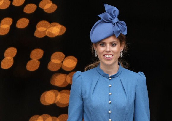 La princesse Beatrice d'York - Les membres de la famille royale et les invités à la sortie de la messe du jubilé, célébrée à la cathédrale Saint-Paul de Londres, Royaume Uni, le 3 juin 2022. 