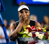 Serena Williams émue après le dernier match de sa carrière lors du "National Bank Open" à Montréal au Canada, le 10 août 2022. Serena a déclaré en quittant le court : "Je vous aime, a-t-elle lancé à la foule qui l'applaudissait. Je ne suis pas bonne pour faire mes adieux, comme j'ai dit dans l'article, mais... adieu. Adieu!". © Rob Prange/AFP7 via Zuma Press/Bestimage