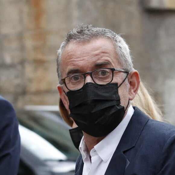 Christophe Dechavanne - Obsèques de Jean-Paul Belmondo en en l'église Saint-Germain-des-Prés, à Paris le 10 septembre 2021. © Cyril Moreau / Bestimage