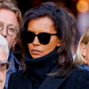 Karine Le Marchand - Sorties des obsèques de Jean-Pierre Pernaut en la Basilique Sainte-Clotilde à Paris, France. © Cyril Moreau/Bestimage