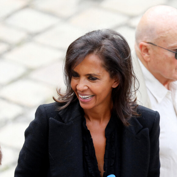 Karine Le Marchand lors de la cérémonie d'hommage national à Jean-Paul Belmondo à l'Hôtel des Invalides à Paris, France, le 9 septembre 2021. © Dominique Jacovides/Bestimage