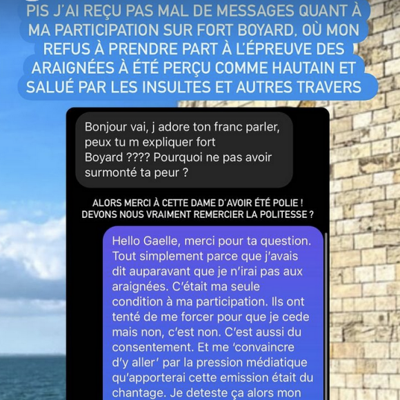 Vaimalama Chaves réagit aux critiques après son passage dans "Fort Boyard" - Instagram